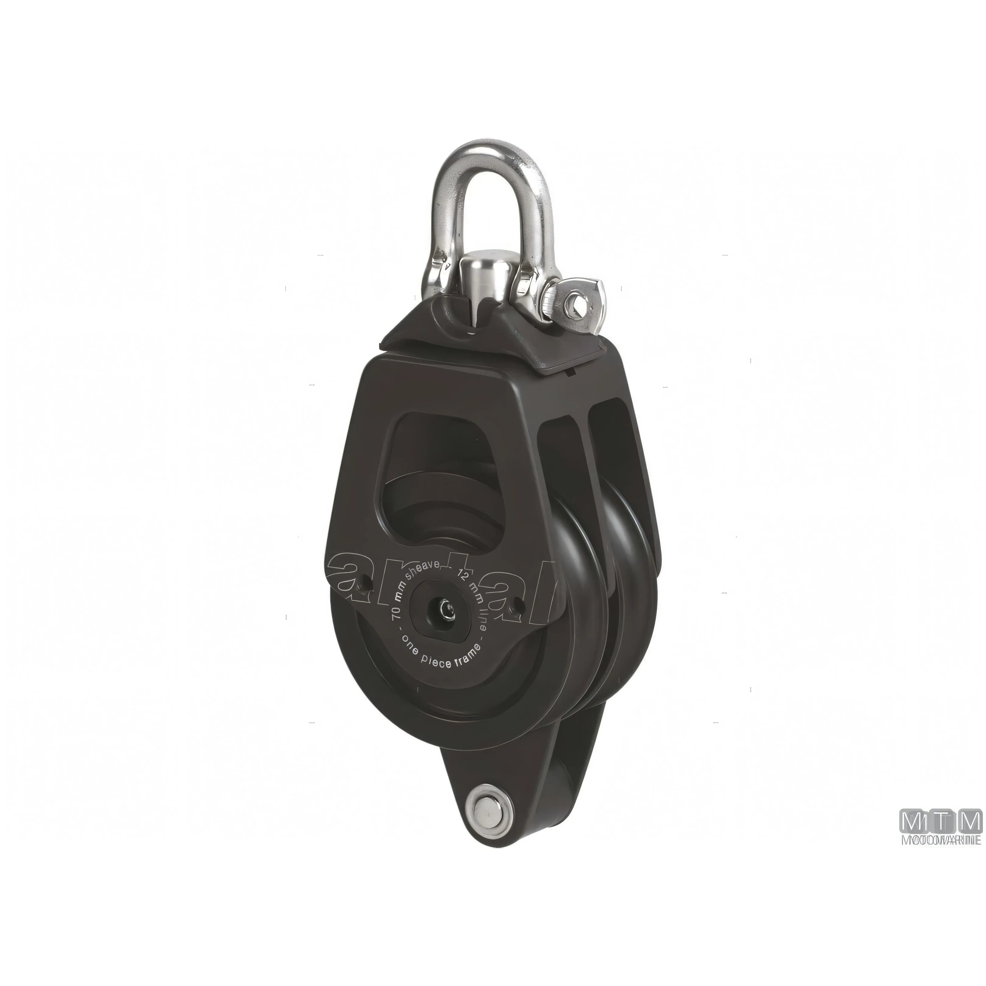 Antal bozzello puleggia 70 mm alluminio — Doppio con arricavo