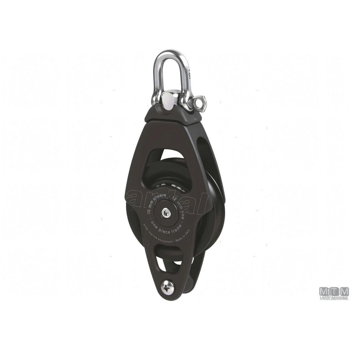 Antal bozzello puleggia 70 mm alluminio — Singolo con arricavo e strozzascotte