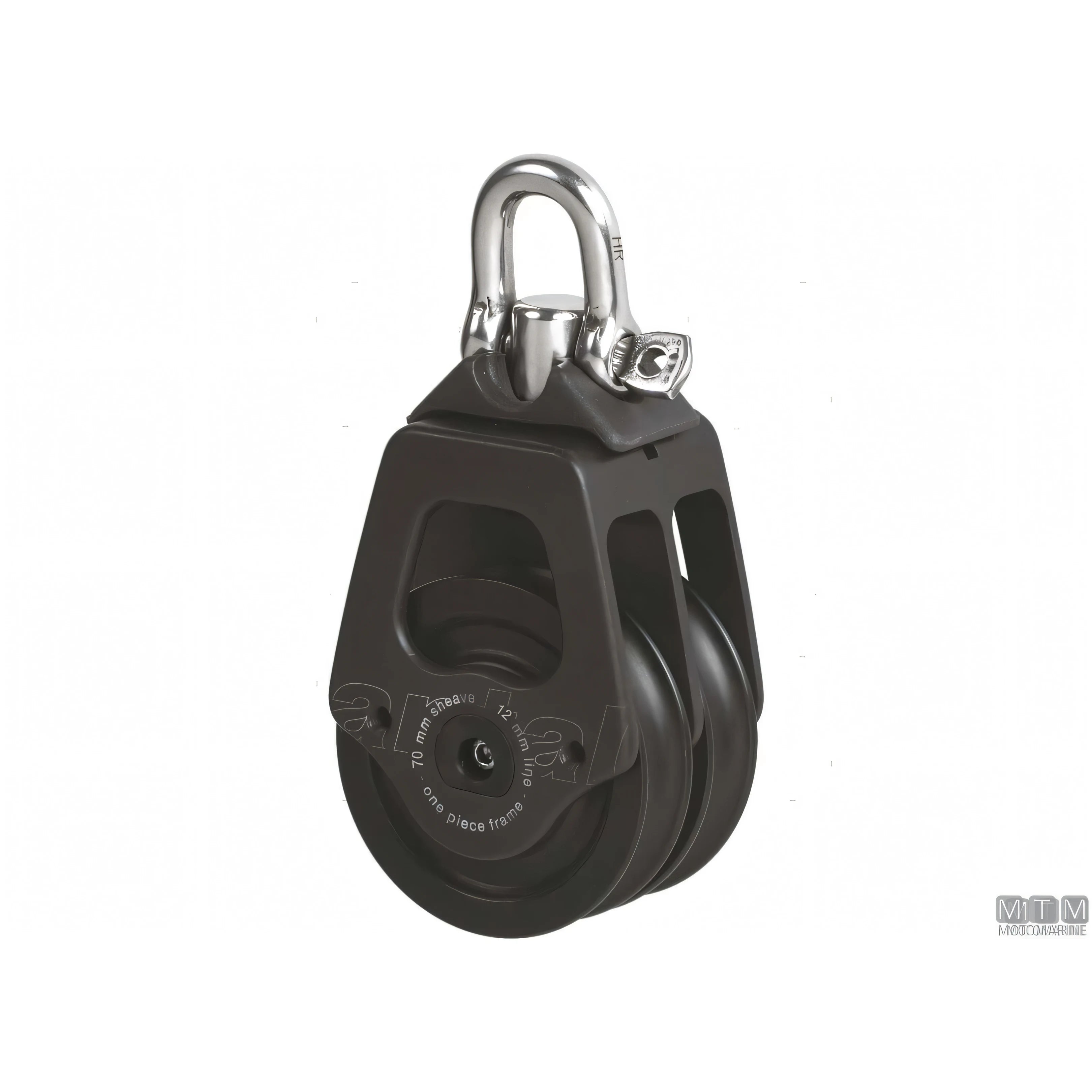 Antal bozzello puleggia 70 mm alluminio — Doppio con strozzascotte
