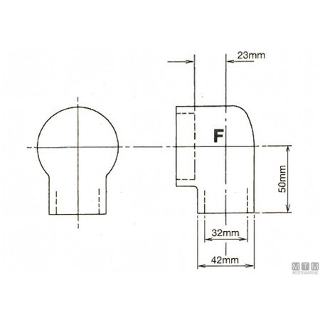 Bowman refrigerante olio DC in lega di Nichel — Manicotto a gomito Ø 32 mm