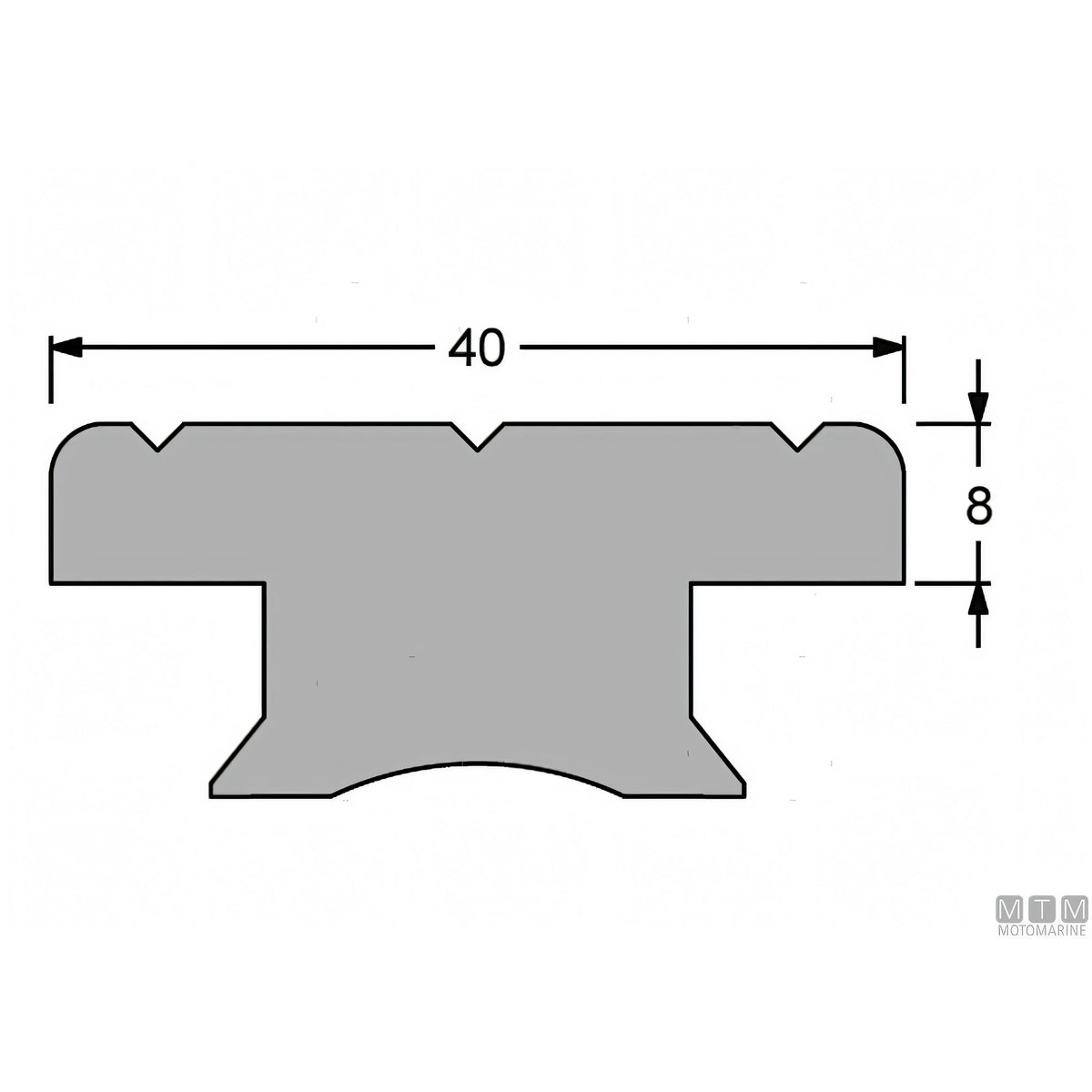 Antal carrello e rotaia genoa 40x8 mm alluminio anodizzato — Rotaia 3 m