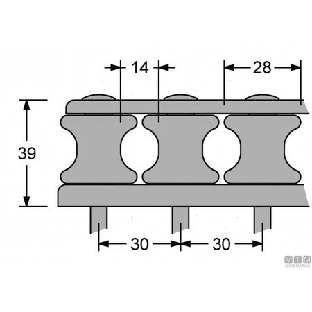 Antal Rulliera V-814 pulegge per cime — 3 pulegge
