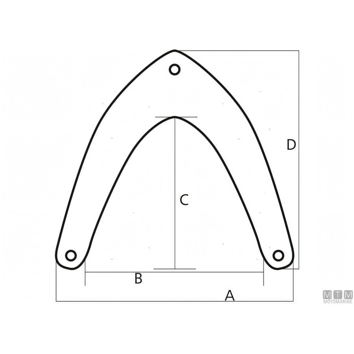 Paraprua Majoni Classico 35 x 33 cm Bianco – Protezione Prua a U con 3 Fori — Default Title