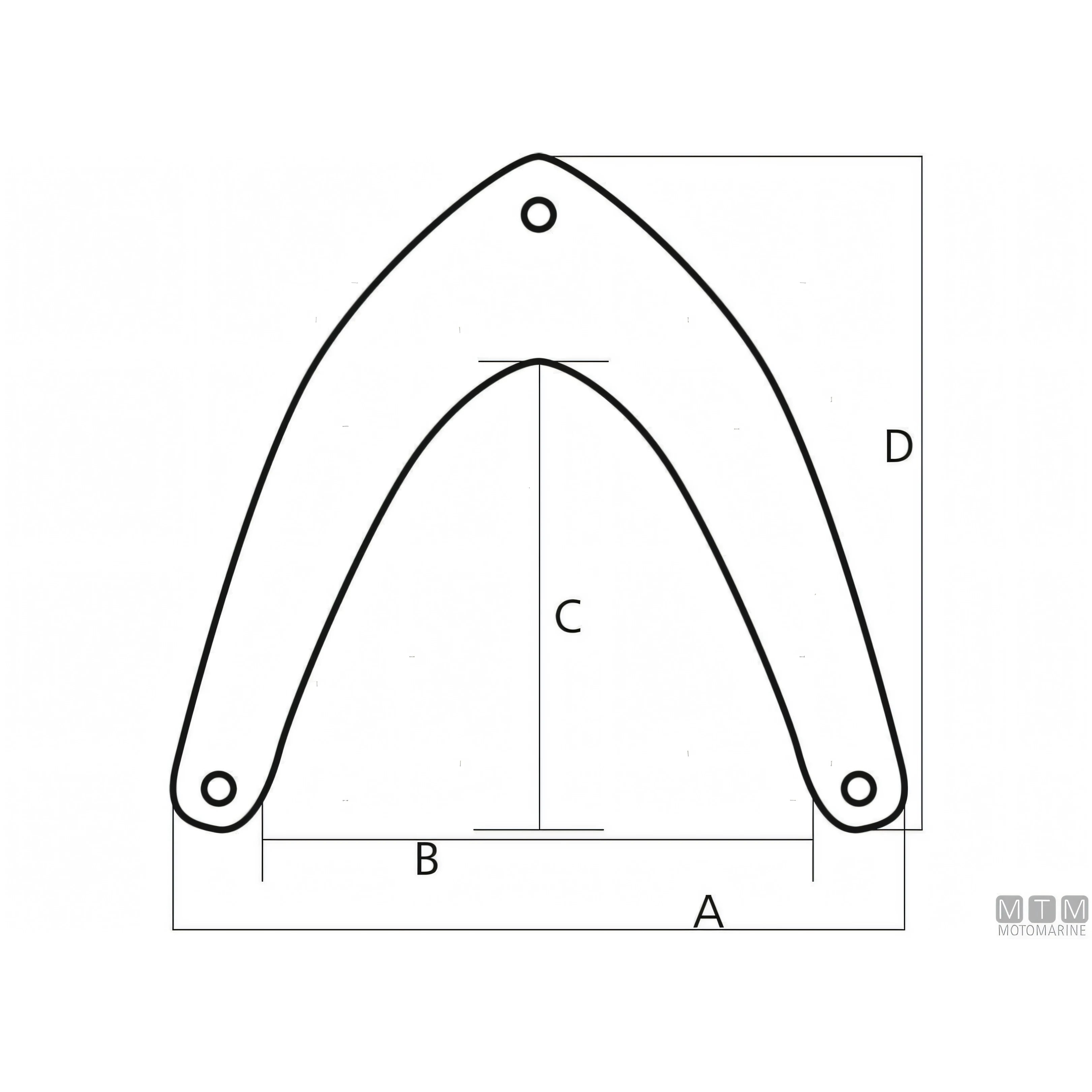 Paraprua Majoni Classico 55 x 53 cm Blu – Protezione Prua a U con 3 Fori — Default Title