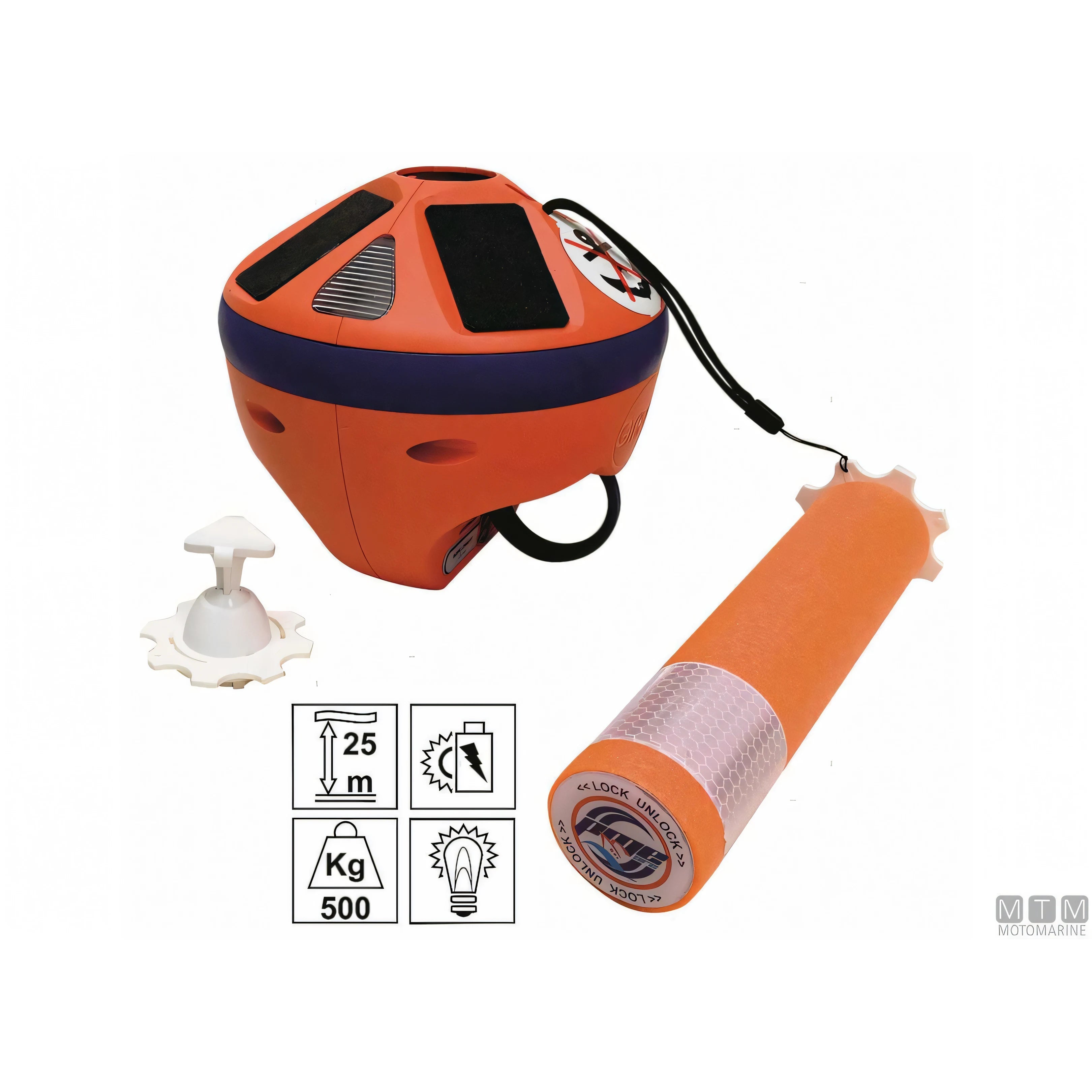 Motomarine Grippiale Segna-Ancora Grippy con cima autoavvolgente — Light