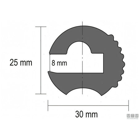 Bottazzo Profilo Parabordo ECO1 Nero (25mm) – Finitura Giunzioni a Labbro — ECO1 nero 12 metri