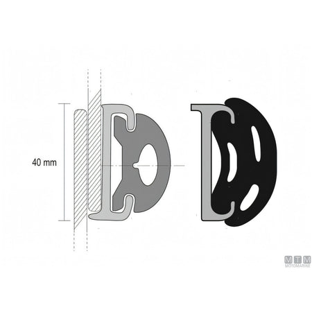 Bottazzo Profilo Parabordo U2 Nero (35mm) – Sistema per Fiancate Piane — U2 Nero 12 metri