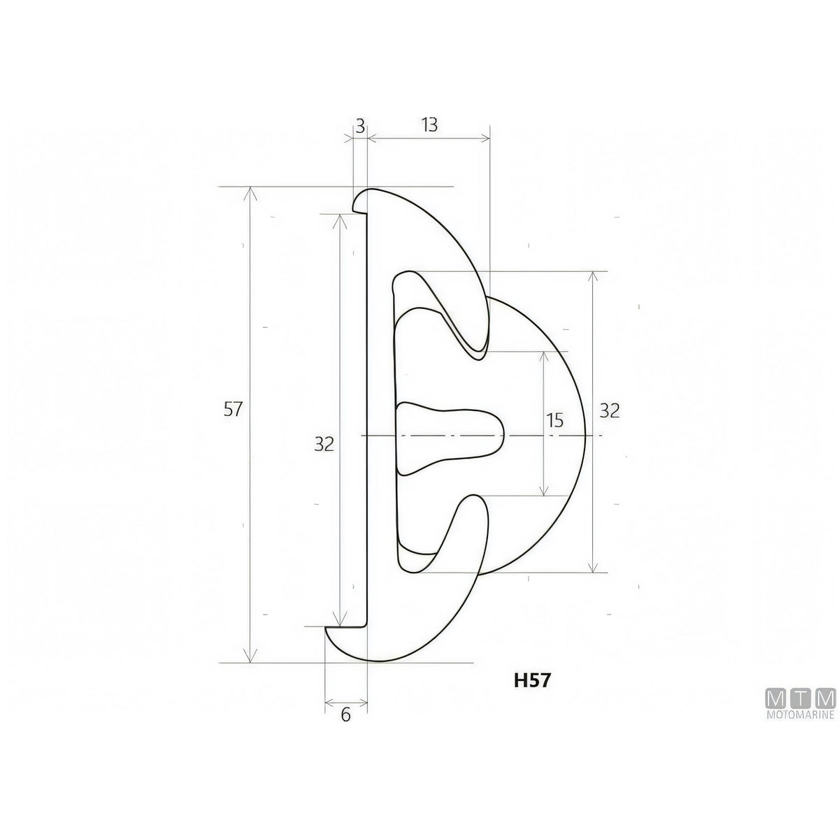 Tessilmare supporto bottazzo parabordo alluminio anodizzato — vista 8