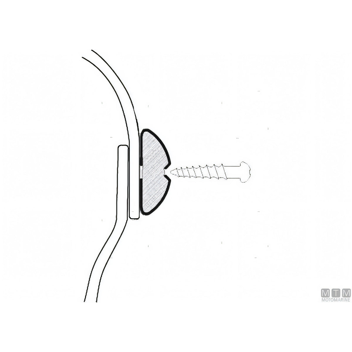Profilo Parabordo Sphaera Tessilmare con Base in Acciaio Inox — Profilo h25mm x 3m
