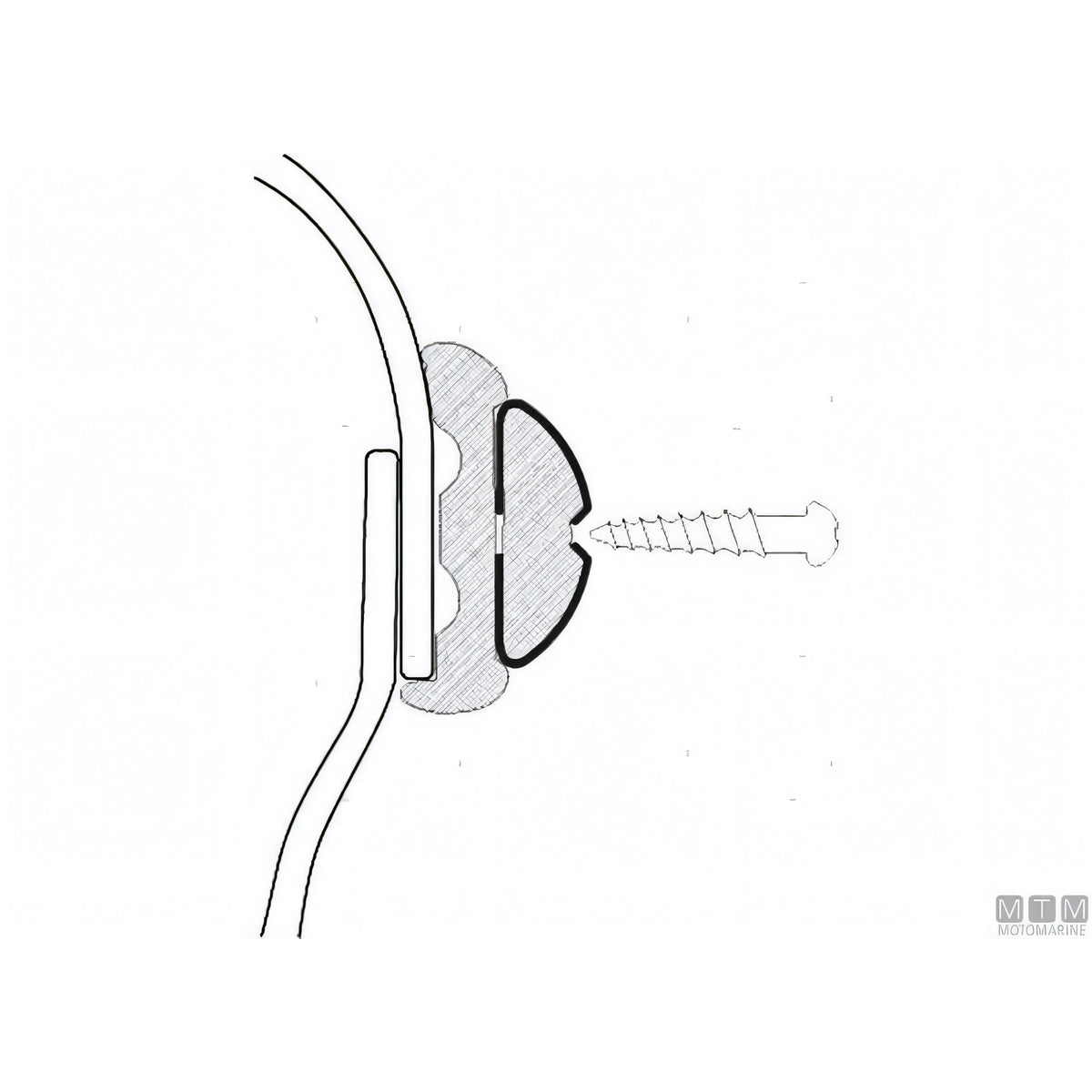 Profilo Parabordo Sphaera Tessilmare con Base in Acciaio Inox — Profilo h25mm x 3m