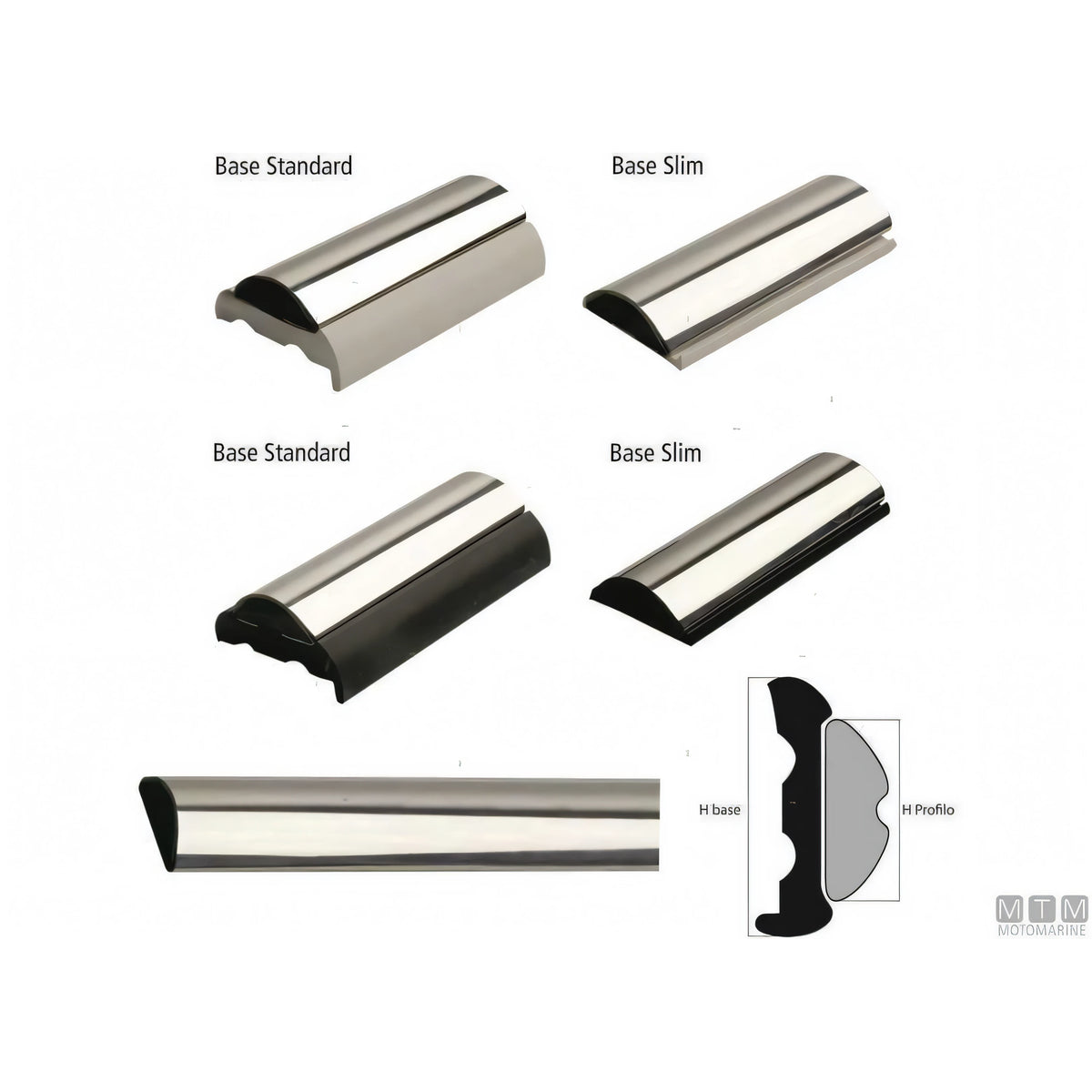 Profilo Parabordo Sphaera Tessilmare con Base in Acciaio Inox — Profilo h25mm x 3m