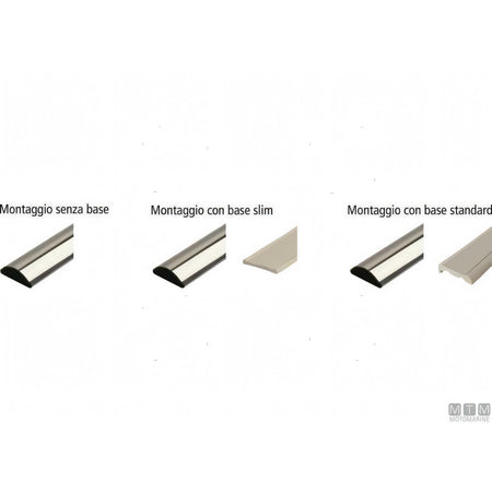 Profilo Parabordo Sphaera Tessilmare con Base in Acciaio Inox — Profilo h25mm x 3m