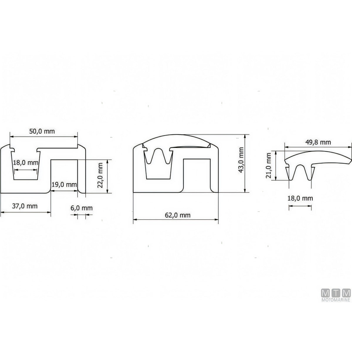 Bottazzo Profilo Parabordo QBE Tessilmare Nero in PVC — Profilo H65 - 12m