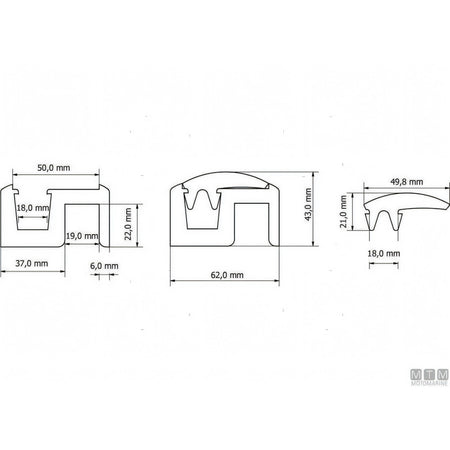 Bottazzo Profilo Parabordo QBE Tessilmare Nero in PVC — Profilo H65 - 12m
