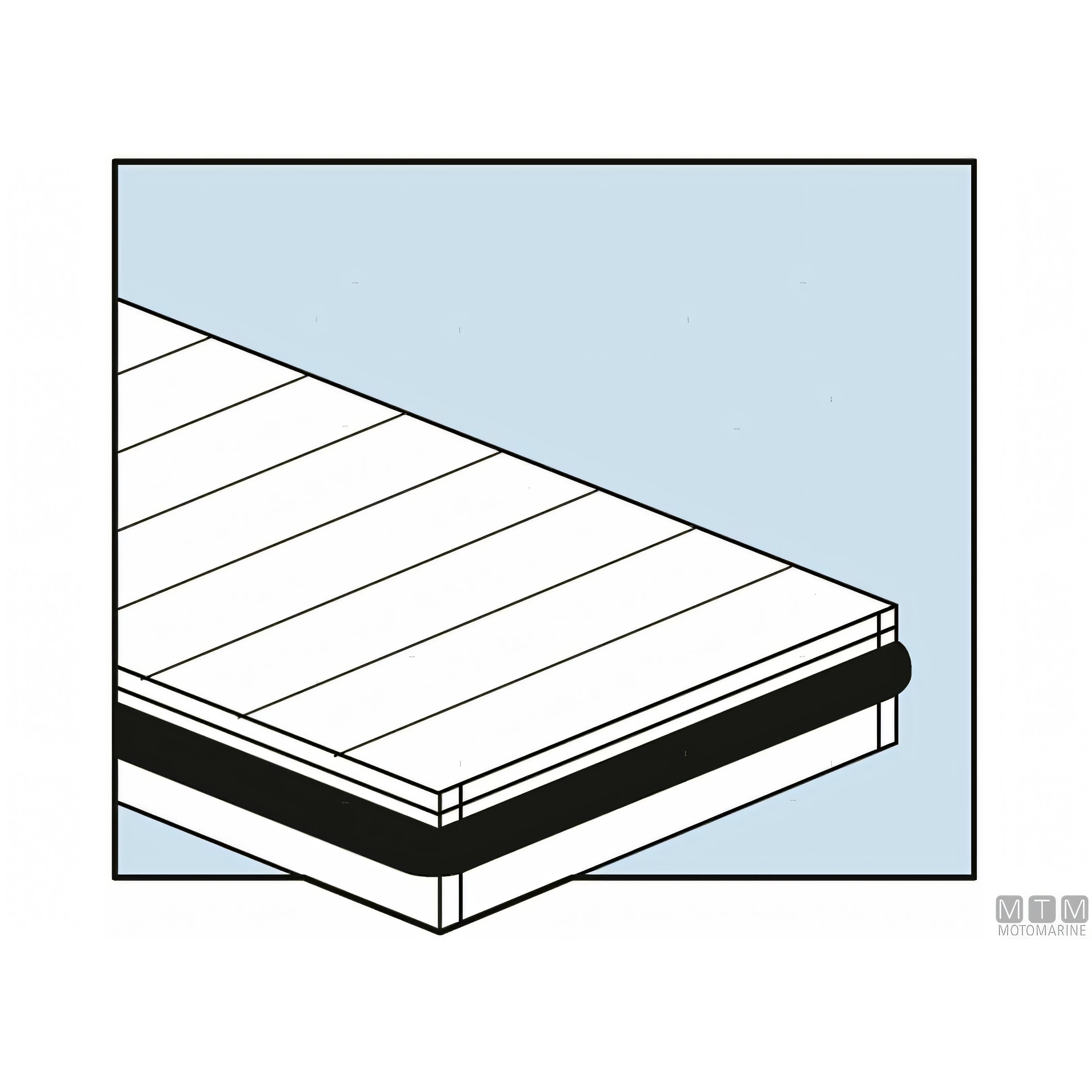 Tessilmare profilo paracolpi in PVC nero — H 60 mm
