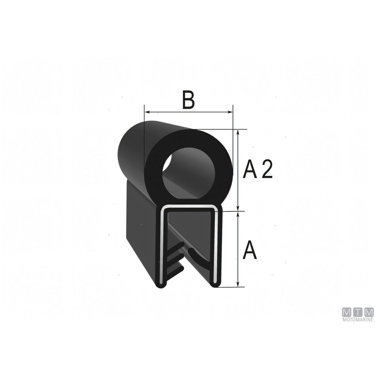 Guarnizione Trim-Lok co-estrusa EPDM PVC per bordi 2-7 mm — 15 m