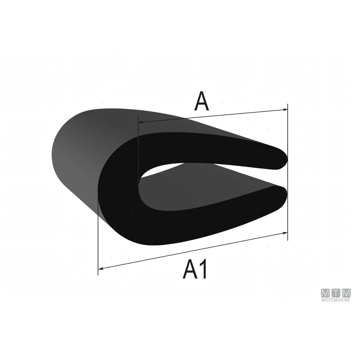 Trim-Lok profilo Edge-Guard PVC per bordi fino a 3 mm — Trasparente