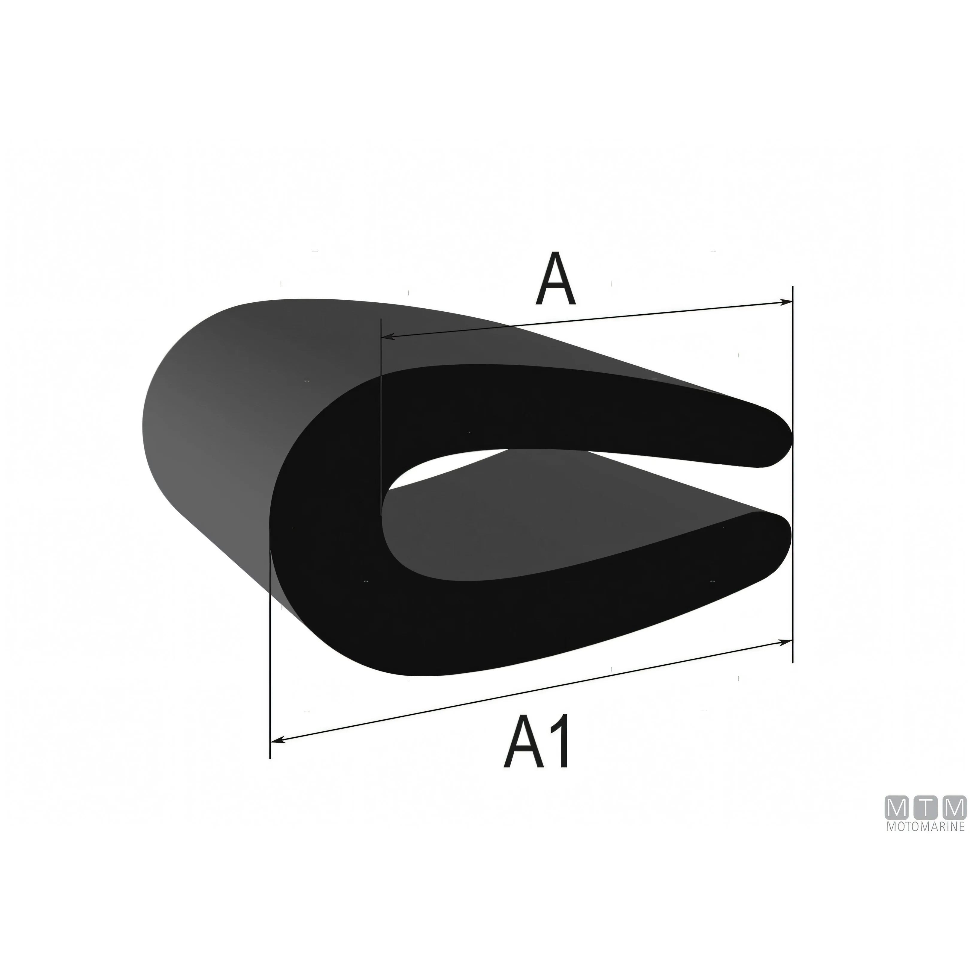 Trim-Lok profilo Edge-Guard PVC per bordi fino a 3 mm — Trasparente