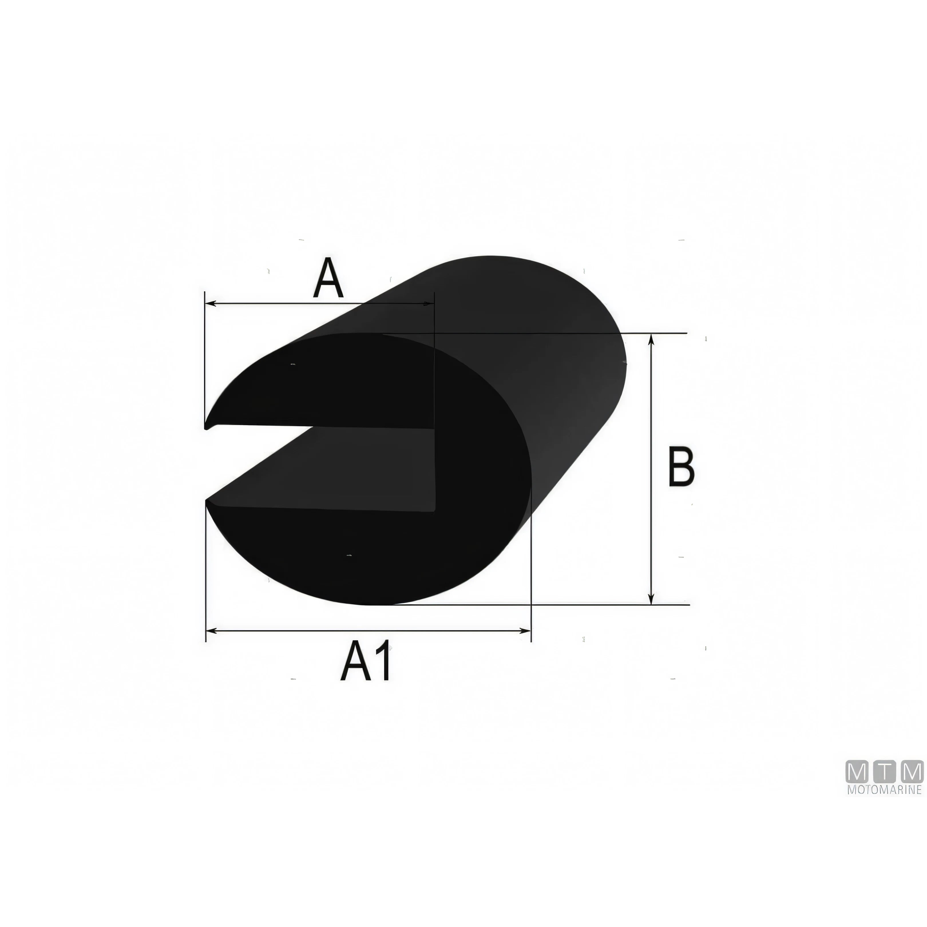 Trim-Lok profilo Rubber Edge in neoprene per bordi — Rotonda 1-3 mm