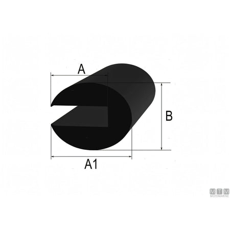 Trim-Lok profilo Rubber Edge in neoprene per bordi — Rotonda 1-3 mm