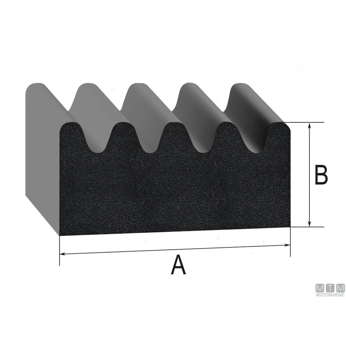Trim-Lok guarnizione Ribbed Rubber gomma EPDM adesiva — vista 2