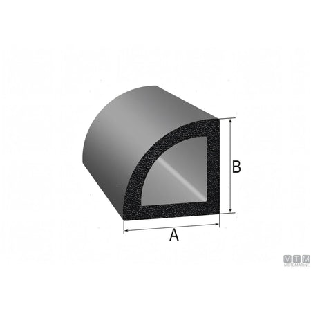 Guarnizione Trim-Lok Delta Rubber adesiva in gomma EPDM nera — HT 15 m