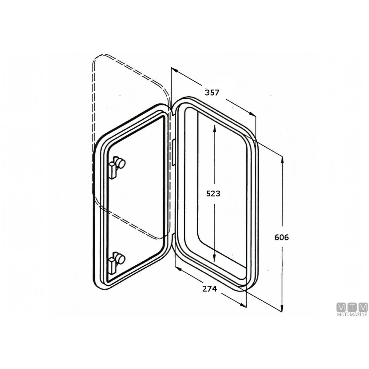 Can SB sportello in ABS bianco con box batteria long — 357x606mm