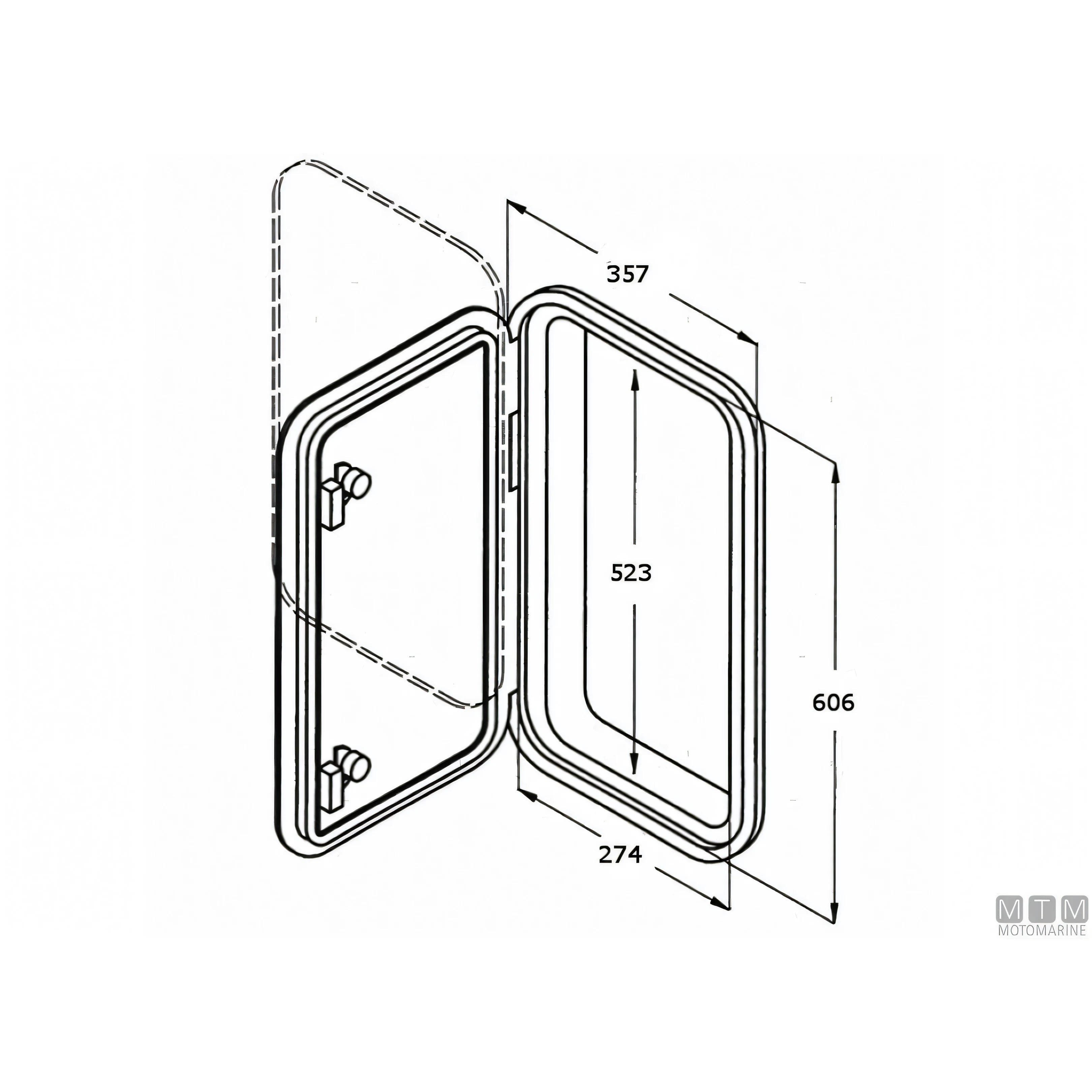Can SB sportello in ABS bianco con box batteria long — 357x606mm
