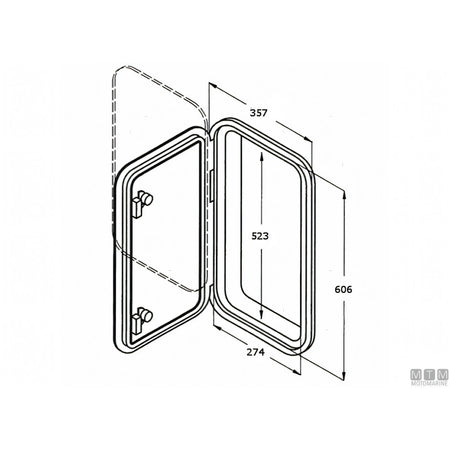 Can SB sportello in ABS bianco con box batteria long — 357x606mm