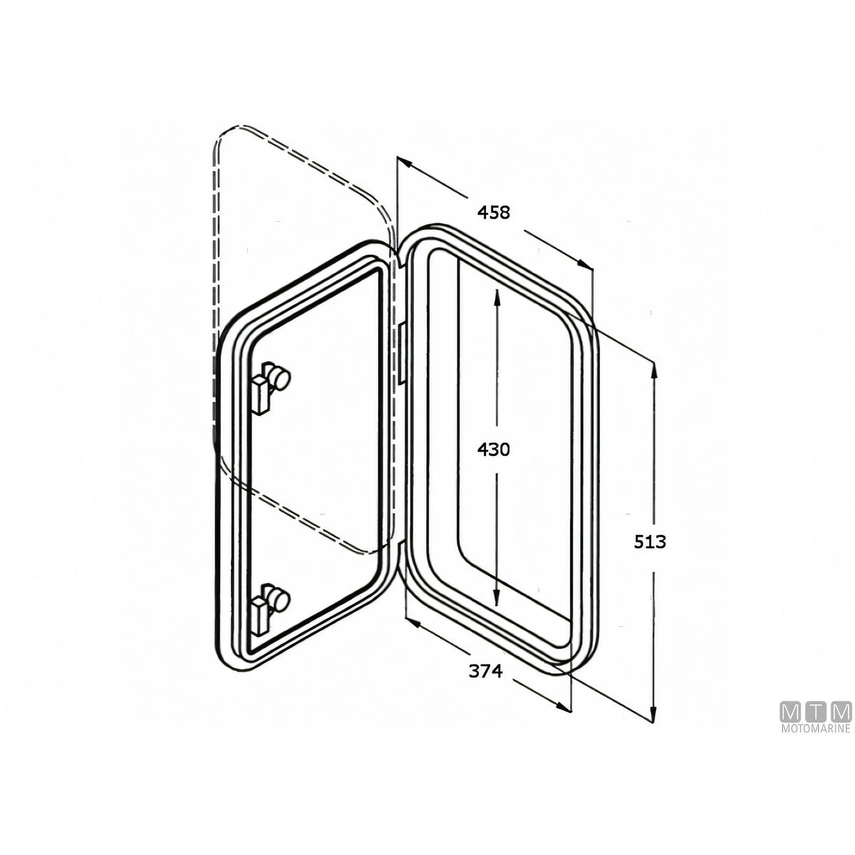 Can SB sportello in ABS bianco con box BT large — 458x513 mm