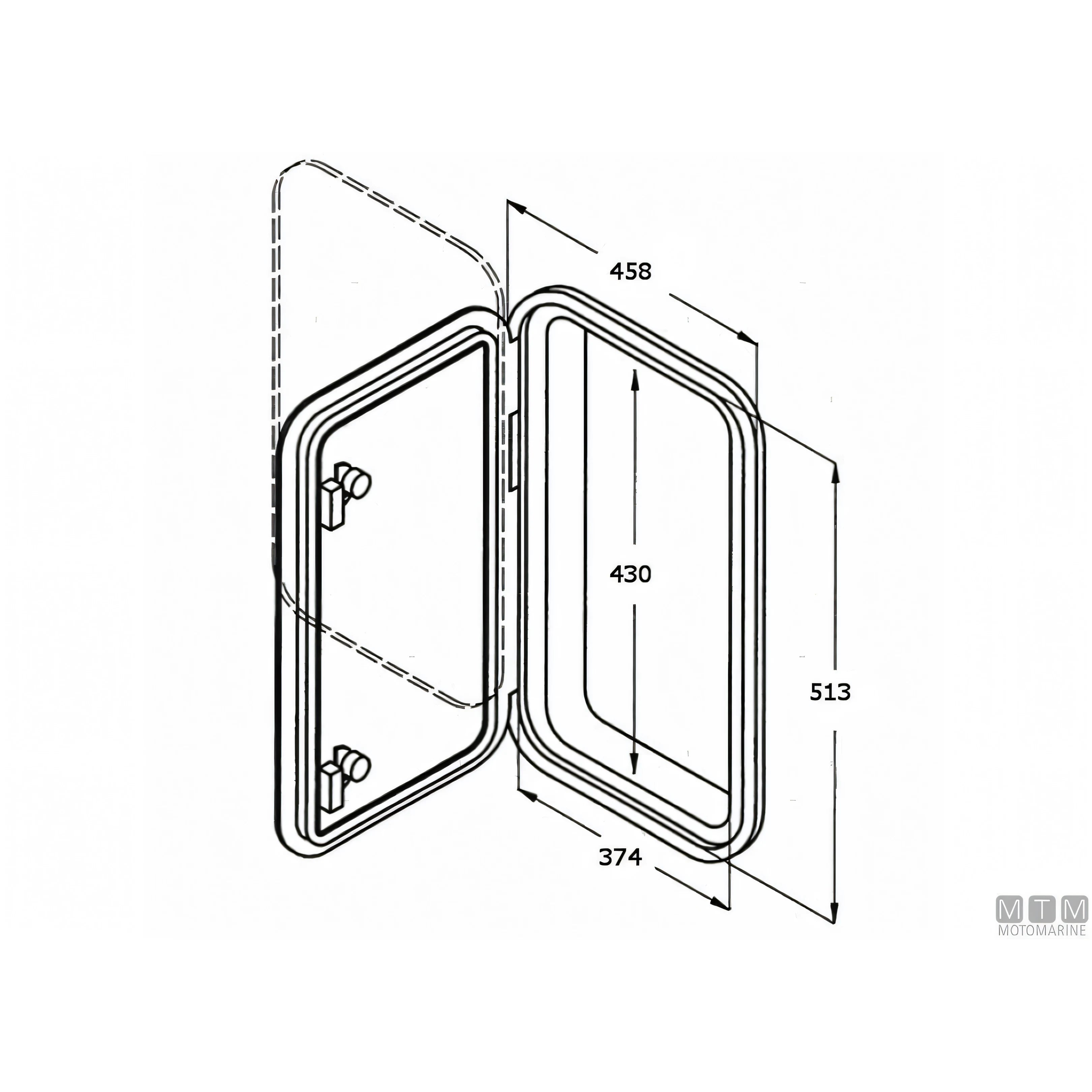 Can SB sportello in ABS bianco con box BT large — 458x513 mm