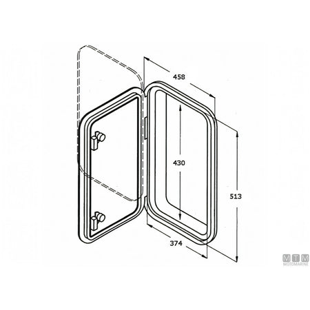 Can SB sportello in ABS bianco con box BT large — 458x513 mm