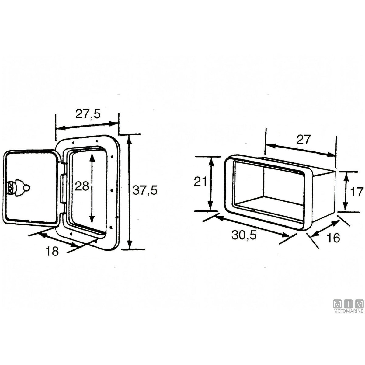 Motomarine sportello in ABS con box cassettiera — Con Box Cassettiera