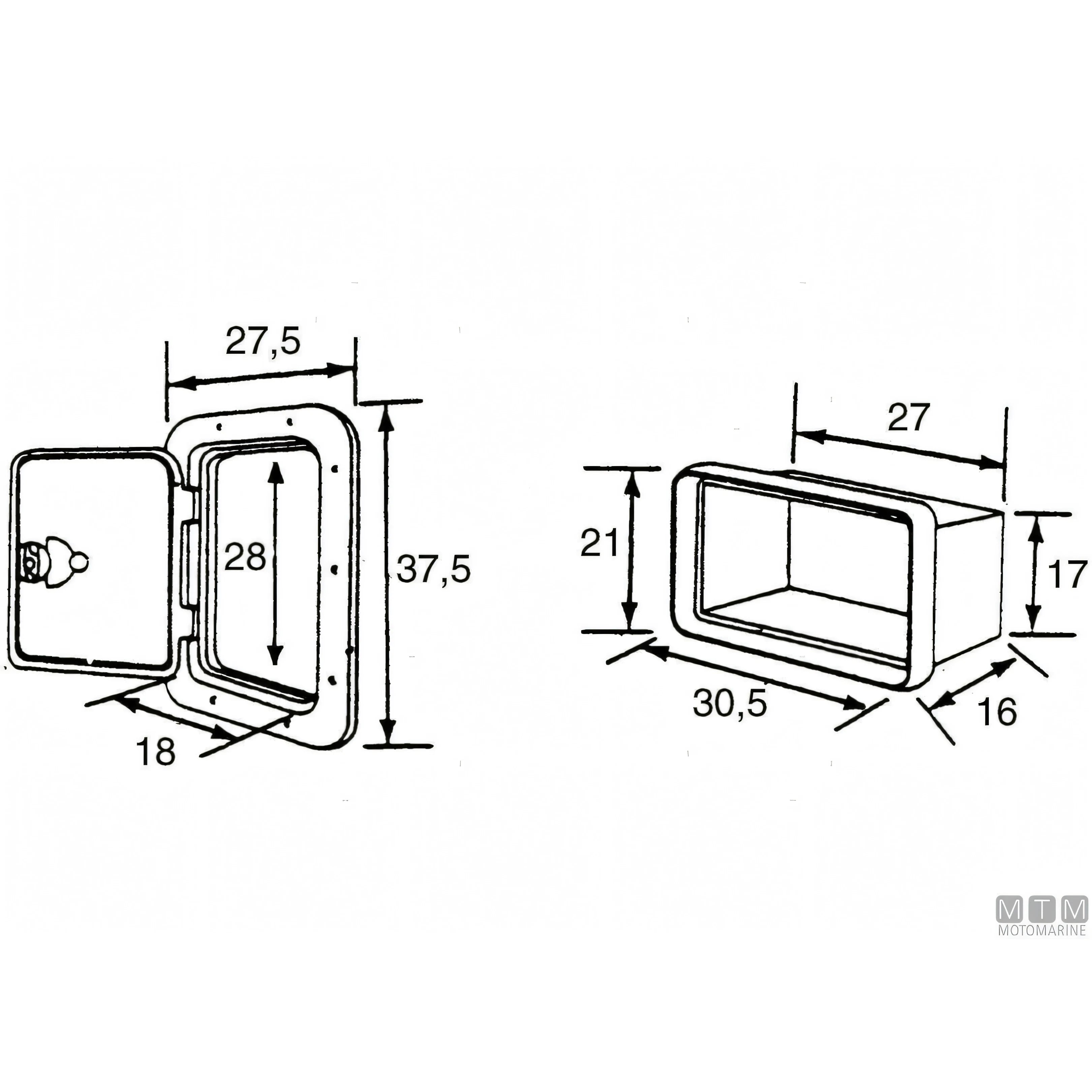 Motomarine sportello in ABS con box cassettiera — Con Box Cassettiera