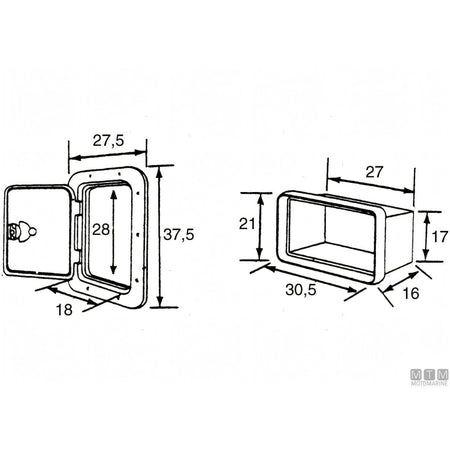Motomarine sportello in ABS con box cassettiera — Con Box Cassettiera