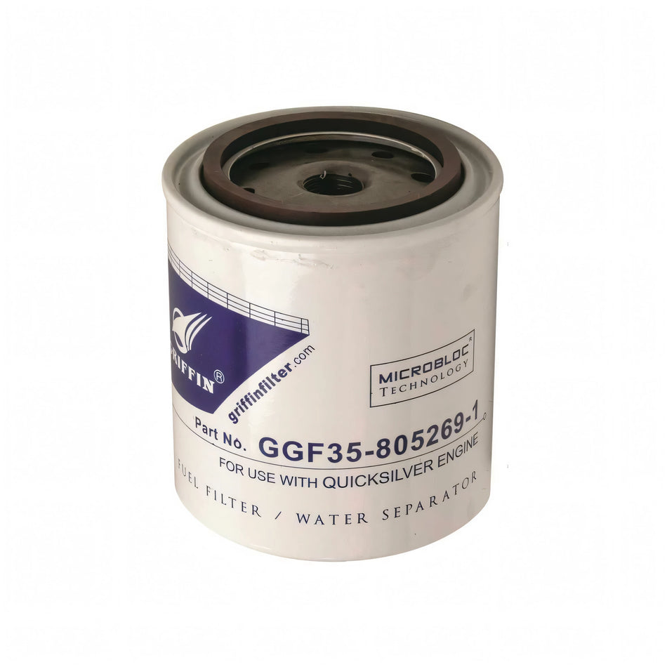 Filtro separatore benzina acqua Griffin GGF35 10 micron a vite spin-on per motori Quicksilver