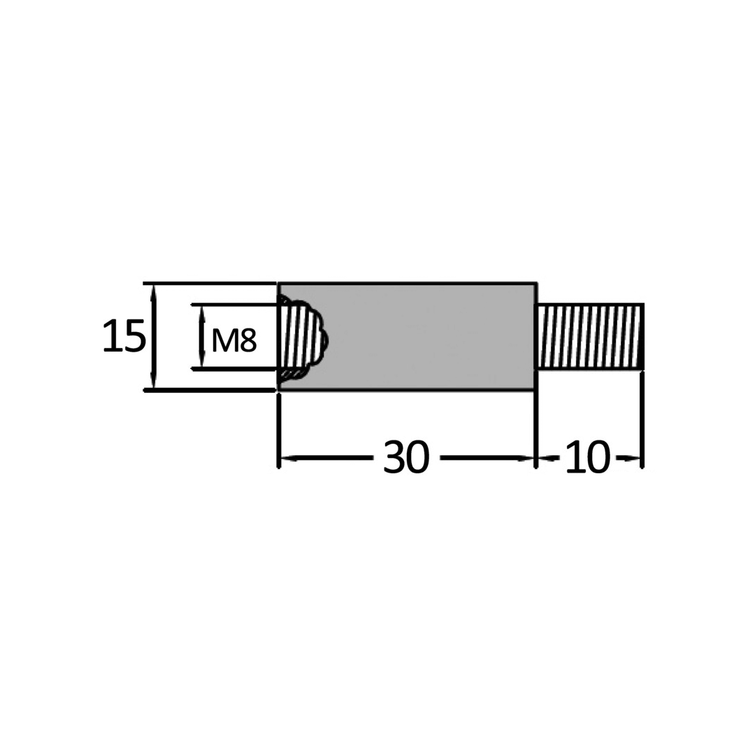 Scheda tecnica anodo Volvo M/F 7/16" per scambiatori calore con filettatura M8, lunghezza 30mm | Onautica