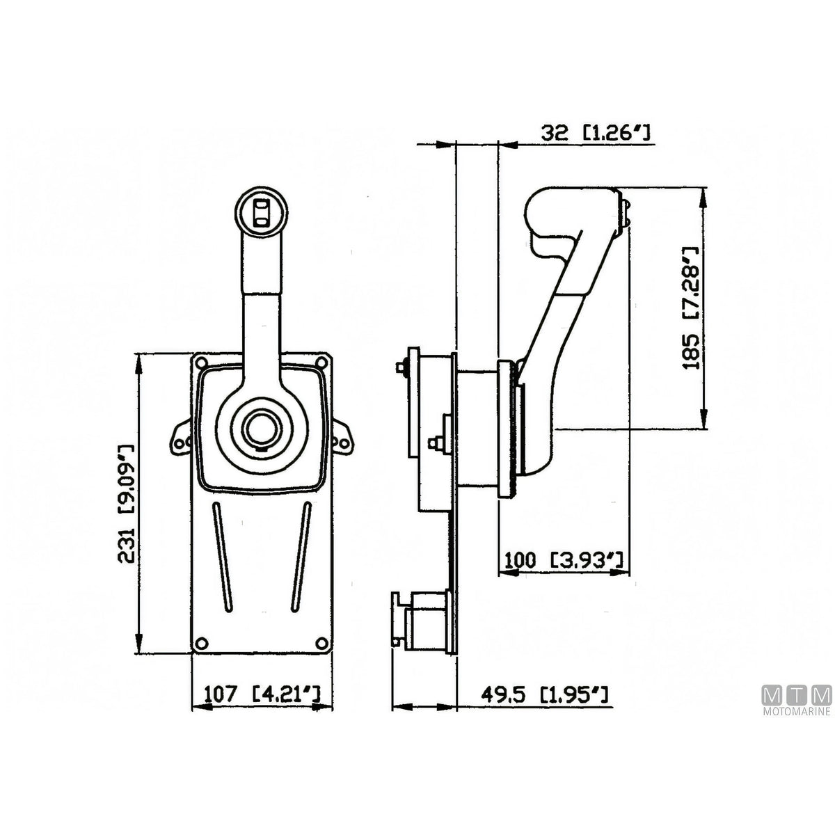 Ultraflex comando monoleva B184-Trim per paratia — B184-Trim