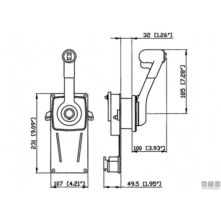 Ultraflex comando monoleva B184-Trim per paratia — B184-Trim