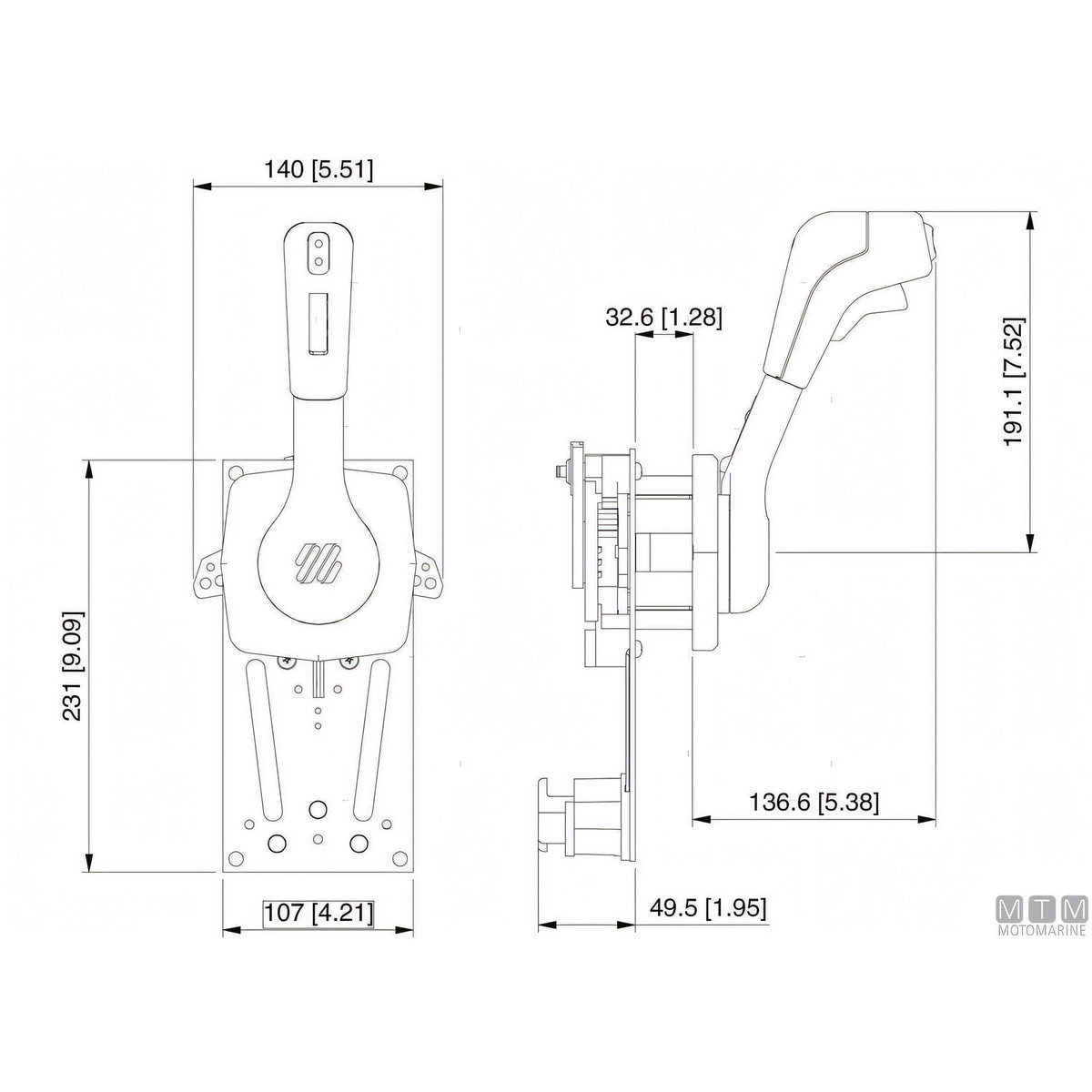 Ultraflex comando monoleva B310B-Trim per paratia — B310B-Trim