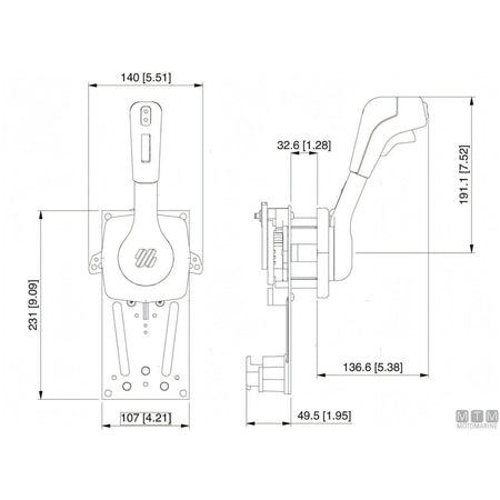 Ultraflex comando monoleva B310B-Trim per paratia — B310B-Trim
