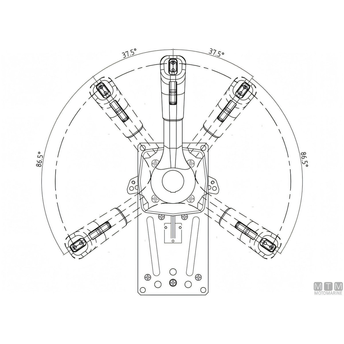 Ultraflex comando monoleva B310B-Trim per paratia — B310B-Trim