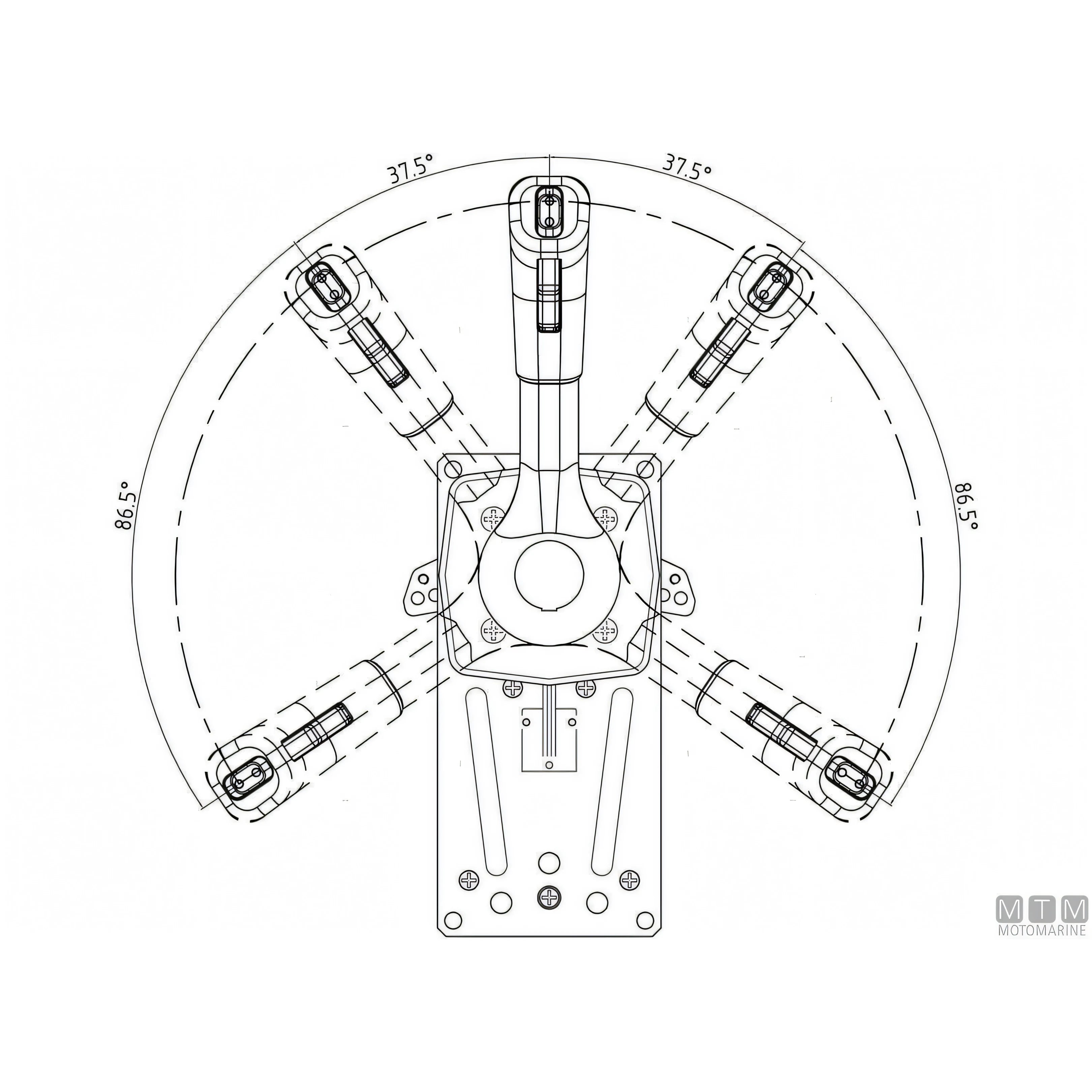 Ultraflex comando monoleva B310B-Trim per paratia — B310B-Trim