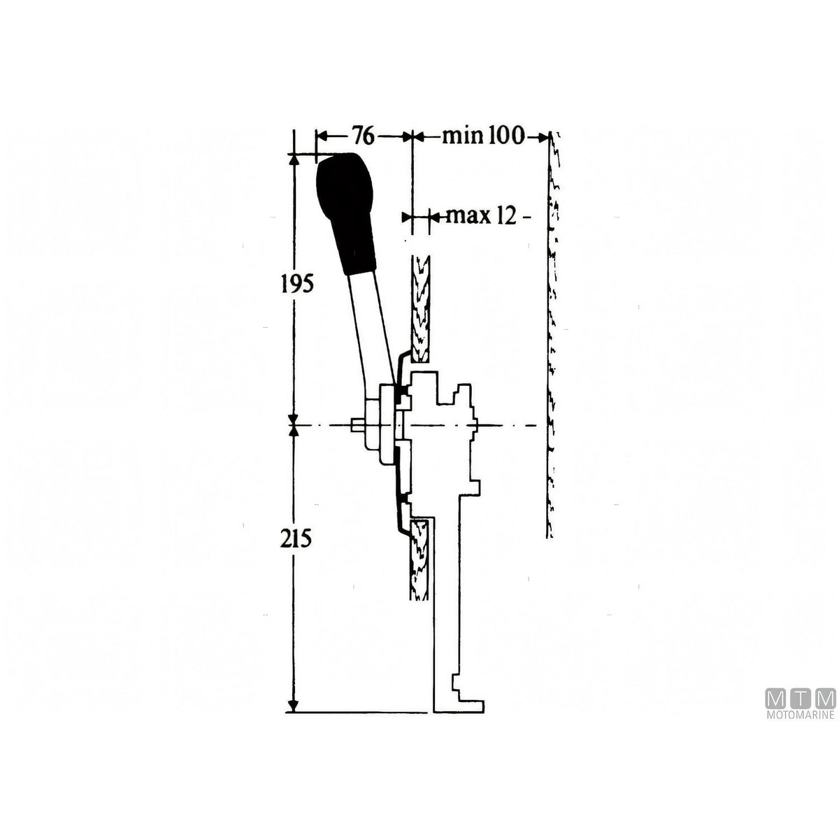 Motomarine comando monoleva Teleflex 700SS per paratia — 700SS