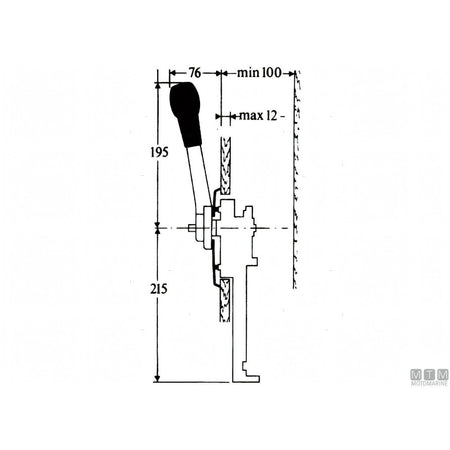 Motomarine comando monoleva Teleflex 700SS per paratia — 700SS