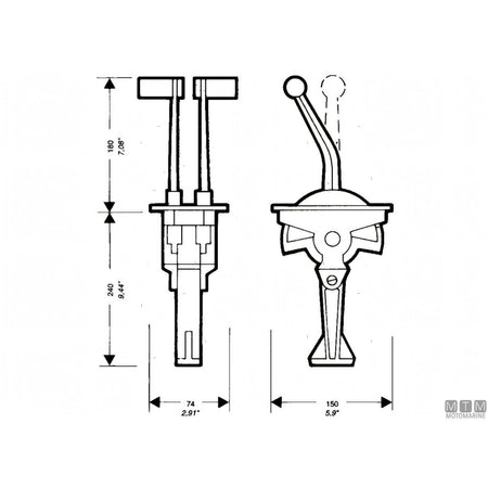 Ultraflex comando bileva flush mount plancia — Leve Piegate