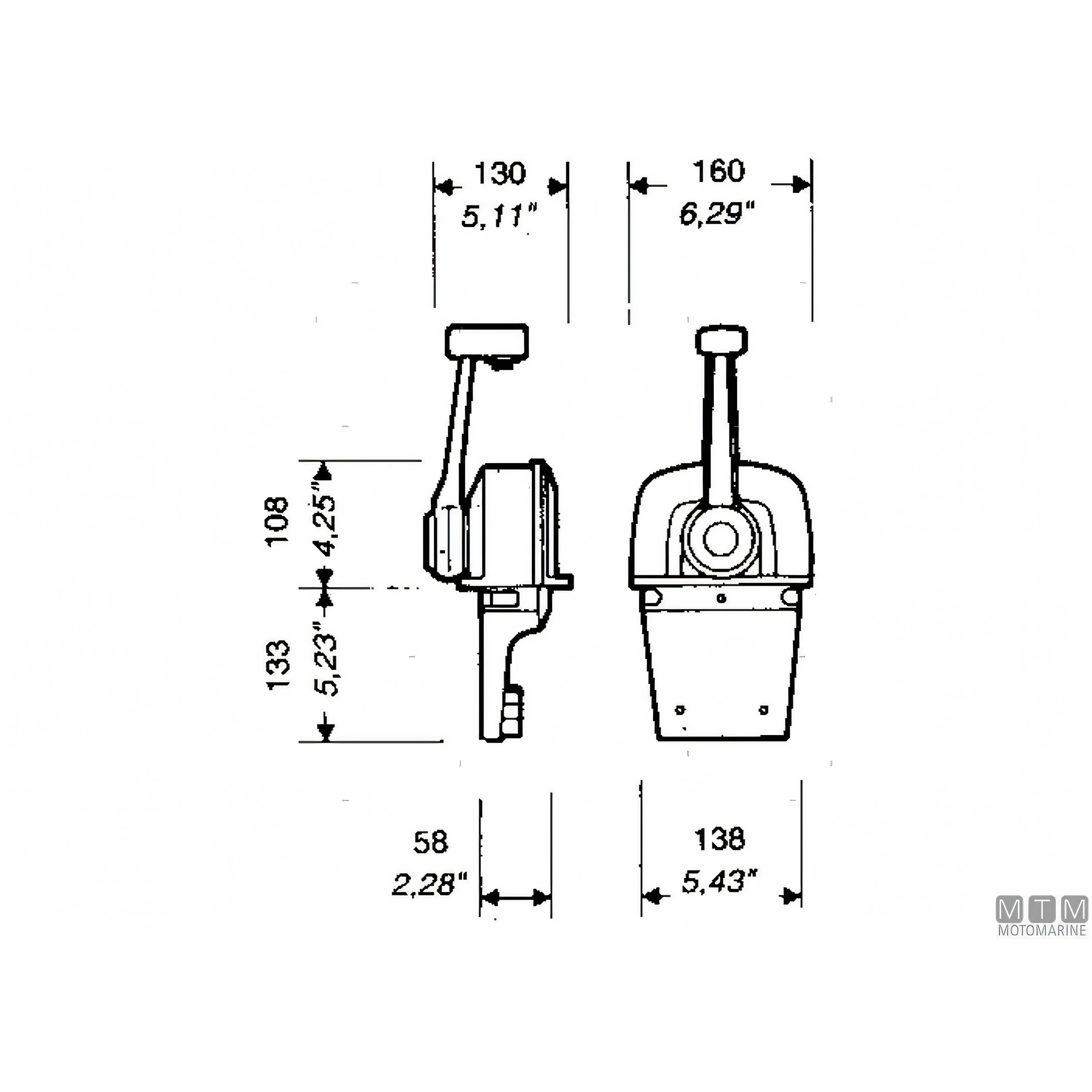Ultraflex comando motore top mount da plancia — B73