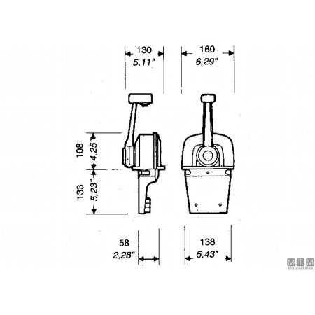 Ultraflex comando motore top mount da plancia — B73