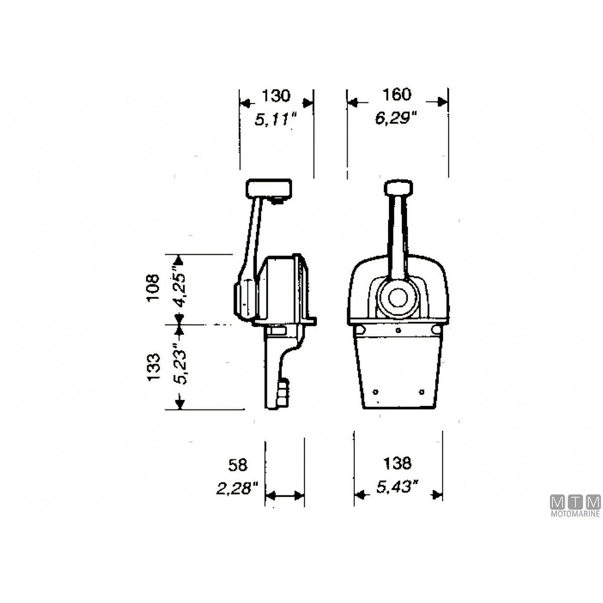 Ultraflex comando motore top mount da plancia — B77