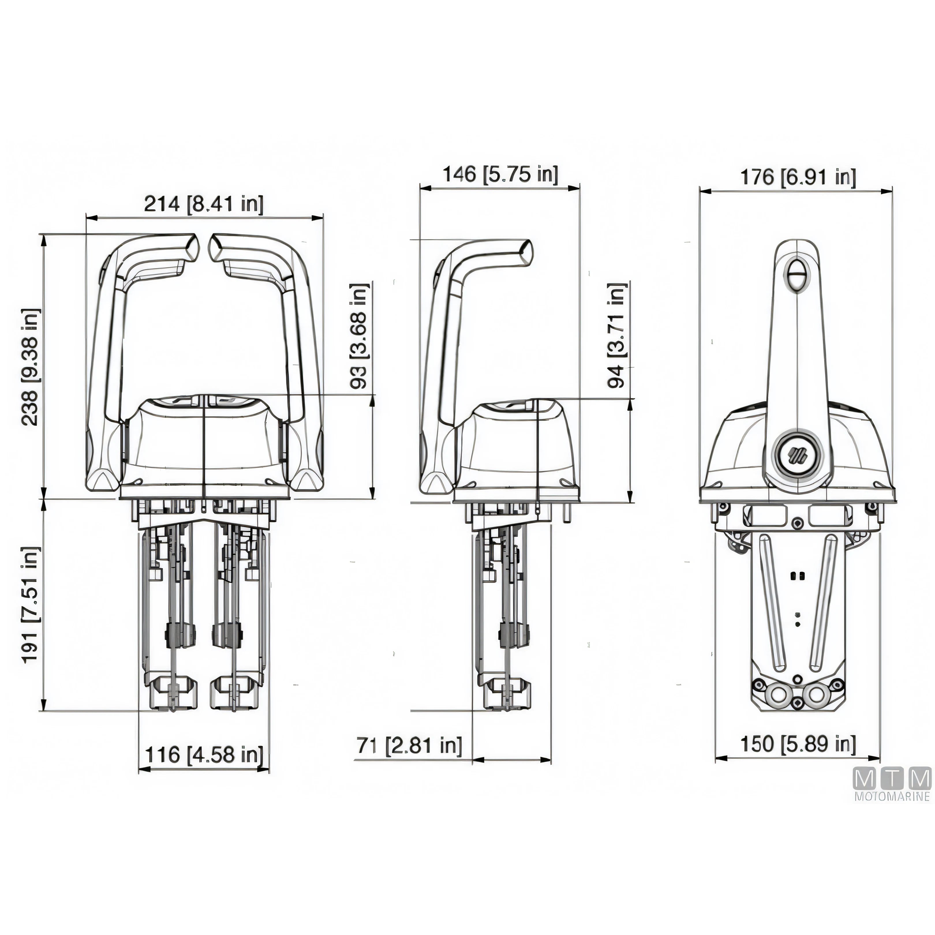 Ultraflex comando top mount monoleva B501 — Senza trim
